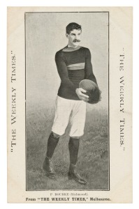 c1910 The Weekly Times 'Victorian Footballers Postcard' featuring P. BOURKE (Richmond).