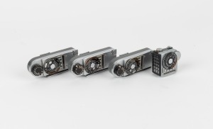 CANON: Four light meter attachments, two with meter covers. (4 items)