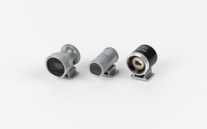 CANON: Group of three viewfinder attachments, comprising one 35mm 3.5ft to infinity, one 100mm, and one 135mm 5ft to infinity. (3 items)