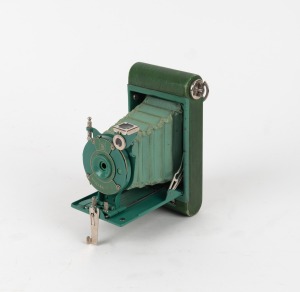 KODAK: Petite 127 film camera, in green with original coloured bellows, c. 1931.