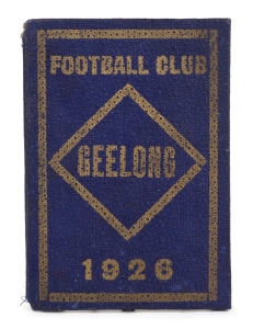 GEELONG: 1926 member's season ticket, with fixture list & holes for each game attended.