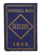 GEELONG: 1926 member's season ticket, with fixture list & holes for each game attended.