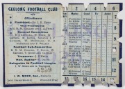 GEELONG: 1926 member's season ticket, with fixture list & holes for each game attended. - 2