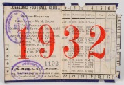 GEELONG: 1932 member's season ticket (#1102), with fixture list & holes for each game attended. - 2