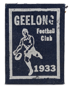 GEELONG: 1933 member's season ticket (#2227), with fixture list & holes for each game attended.
