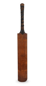 A Slazenger &lsquo;Stan McCabe&rsquo; cricket bat, used by McCabe throughout the 1936-37 Ashes series, and signed by him in the ownership position, right reverse. Further signed by the England team: Allen, Robins, Wyatt, Hammond, Verity, Duckworth, Copestone, Fishloc