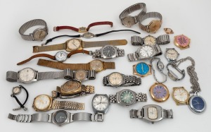 Assorted vintage wristwatches by SEIKO, CYMA, CITIZEN and others, including 9ct and 14ct gold cases, (31 items)