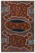 BEN GALLAGHER (Australian), "Women's Digging For Honey Ant's And putting It In The Coolamen", acrylic on linen, signed and titled verso "Ben G.", ​65 x 40.5cm
