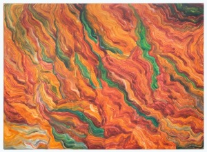 FAITH THOMPSON NELSON (1971 - ), My Grandmother Country, acrylic on canvas, signed and titled verso, gallery No.M1 47. 120 x 163cm