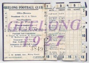 GEELONG: 1927 member's season ticket, with fixture list & holes for each game attended. (horizontal crease). - 2