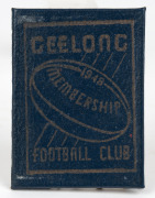 GEELONG: 1948 member's season ticket, with fixture list & holes for each game attended.