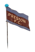 1908 Wills Victorian Football Flags: PRESTON F.C. (Capstan back) with pin.