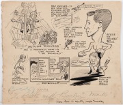 A fine group of Sam Wells' original artworks for cartoons published in Melbourne Punch, the Sporting Globe and the Melbourne Herald: boxers (and wrestlers) depicted include Herb Haar, Albert Hertel, Alf Stewart, Charlie Ring, Bert Spargo, Bert McCarthy, S - 4