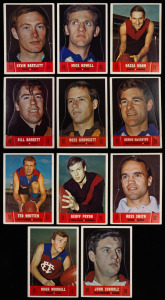 THE SCANLENS DIE-CUT CARDS OF 1969: A part set of 11/18, all complete and in VG condition.