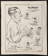 "DON BRADMAN WONDER BATSMAN - CAPTAIN OF AUSTRALIA 1936-37" full page supplement "Presented with the compliments of David Syme and Co., Proprietors of The Age and The Leader." Very scarce; only the second example we have offered.