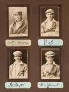 WILLS' 1926 Cricketers Real Photo Series, almost complete set [60/63] missing only #17 Willis, #33 Townsend and #34 Williams. The majority of cards are accompanied by neat pen signatures (43) and several are also signed on the cards (5). A remarkable asse
