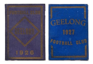 GEELONG: 1926 & 1927 member's season tickets, both with fixture list & holes for each game attended. (2).