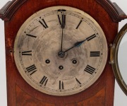 An antique German Gustav Becker mahogany cased mantle clock with three train Westminster gong chiming movement with chime silent feature and Roman numerals to the silver dial, early 20th century, 39cm high - 2