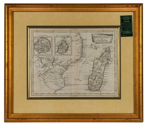 PART OF THE COAST OF EAST AFRICA AND THE ISLAND OF MADAGASCAR, copper engraving, published by Antonio Zatta, Venice, circa 1784, 33 x 43cm, framed 56 x 65cm overall.