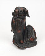 A Chinese patinated spelter figural group, 20th century, 17cm high - 2