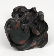 A Chinese patinated spelter figural group, 20th century, 17cm high - 3