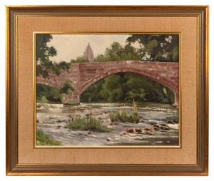 THOMAS BADDILEY (1921-2017), Bridge Near Betws-Y-Coed (Wales), oil on board, signed lower right "T. Baddiley", 39 x 49cm, 58 x 68cm overall