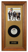 INXS: Two framed 45rpm displays, "Bitter Tears" and "Disappear", 70 x 35cm each overall - 3