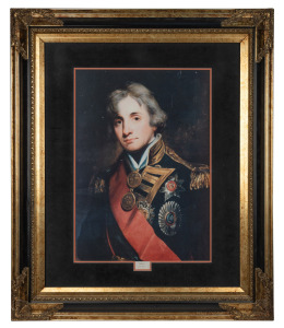 ADMIRAL NELSON colour print in attractive gilt and ebonised frame, late 20th century, 90 x 86cm overall
