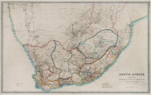 SOUTH AFRICA BY JAMES WYLD, 1860, attractively hand coloured, 52 x 83cm; mounted 81 x 102cm overall.