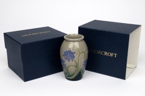 MOORCROFT "La Garenne" English pottery vase, in original box of issue, circa 2004, factory mark and artist's details to base, 10.5cm high.