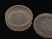LALIQUE for D'ORSAY opaque French art glass powder bowl with nude dancing figures to the lid, 4cm high, 9.5cm diameter - 2