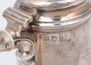 A Georgian sterling silver coffee pot with engraved armorial crest, made in London, circa 1750, 24cm high, 915 grams. - 2