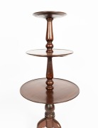 An antique Australian cedar three tier circular dumb waiter, 115cm high - 2