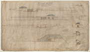 "VICTORIAN RAILWAYS, NEW STATION BUILDING AT WINDSOR", elevated view and plan, scale 8 feet to 1 inch. Railway Department Melbourne, March 1885. framed and glazed 112 x 162cm overall