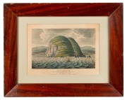 JOSEPH LYCETT (1775-1828), Cape Pillar, Near The Entrance Of The River Derwent, Van Diemen's Land, hand-coloured aquatint, housed in an antique mahogany and cedar frame, ​​​​​​​21 x 31cm, 40 x 50cm overall.