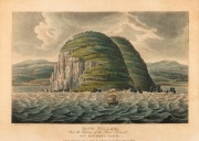 JOSEPH LYCETT (1775-1828), Cape Pillar, Near The Entrance Of The River Derwent, Van Diemen's Land, hand-coloured aquatint, housed in an antique mahogany and cedar frame, ​​​​​​​21 x 31cm, 40 x 50cm overall. - 2