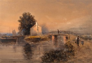 WILLIAM MULLER HEWITT (British, Active 1870s-1909), On Ehe Vayl, watercolour, signed lower left "Wm. H. Müller Hewitt, 1876", 31 x 44cm, 59 x 72cm overall