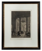 A pair of antique French engravings depicting the interior of Notre Dame, titled "La Sainte Chapelle" and "Eglise Notre Dame de Lorette", 19th century, 41 x 29cm, 64 x 51cm each overall - 3