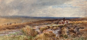 119 · CHARLES WALTER RADCLYFFE (1817-1903), Moorland Landscape, watercolour, signed left "Charles Radclyffe, 1865", 23 x 48cm, 52 x 81cm overall