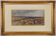 CHARLES WALTER RADCLYFFE (1817-1903), Moorland Landscape, watercolour, signed left "Charles Radclyffe, 1865", 23 x 48cm, 52 x 81cm overall - 2