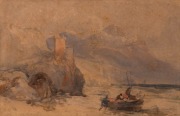 ARTIST UNKNOWN, Ardtornish Castle, watercolour and pencil, early 19th century, titled lower left, and titled and described on label verso; the name of the artist being largely lost, 15.5 x 23cm; framed & glazed overall 36 x 44cm.