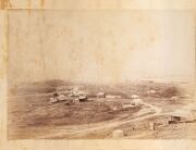 MINING TOWN: Impressive photographic panorama comprised of four albumen prints laid down on original backing sheet (can be rolled), modern archive window mount, circa 1880-1890, 13.5 x 80cm, 37 x 103cm overall - 2