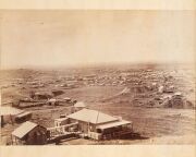 MINING TOWN: Impressive photographic panorama comprised of four albumen prints laid down on original backing sheet (can be rolled), modern archive window mount, circa 1880-1890, 13.5 x 80cm, 37 x 103cm overall - 3
