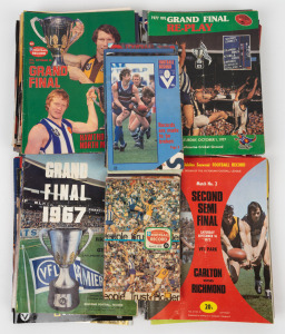 FOOTBALL RECORD: Over one hundred copies of Football Record magazine, spanning the years 1967 to 2006, mostly concentrated in the mid-nineties, with some Grand Final issues and some duplicates.
