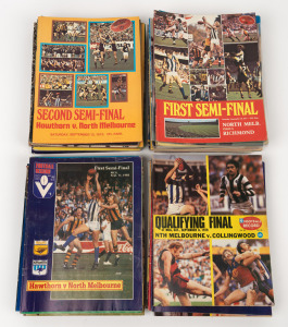 FOOTY RECORDS circa 1970s and 80s, including numerous finals, 62 editions