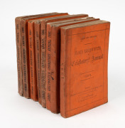 James Lillywhite's Cricketers' Annuals: 1883, 1887, 1890, 1894, 1898 (2), 1899 and 1900; mixed condition, some lacking the photo plate. (8).