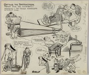Cartoonist SAMUEL WELLS observes various sports and sportsmen: Patterson v Hawkes Tennis Championship 1922, "Getting the barracker ready for the football season"; the "Collingwood v Geelong Juniors"; the role of mud in improving Victoria's chances against - 2