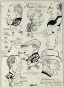 Cartoonist SAMUEL WELLS observes various sports and sportsmen: Patterson v Hawkes Tennis Championship 1922, "Getting the barracker ready for the football season"; the "Collingwood v Geelong Juniors"; the role of mud in improving Victoria's chances against - 6