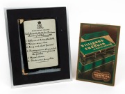 On February 19, 1931, Walter Lindrum gave a billiards exhibition for the King and other members of the Royal Family at Buckingham Palace: An original photographic programme of the event (in a later frame), together with a copy of Lindrum's book, signed an