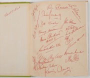 SIGNED BOOK: "How to play AUSSIE RULES" by Dick Wordley [Melbourne : Lansdowne Press, 1960, 1st ed.] hard cover with original dust jacket; with numerous original pen signatures to the blank end papers, including Ron Barassi, Lou Richards, John Coleman, Ha - 2